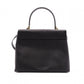 Salvatore Ferragamo Gancini Handbag, Leather, Black, 2-Way, Gold Hardware