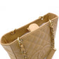 CHANEL PST Matelassé Shoulder Bag, Leather, Beige, Gold Hardware