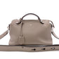 FENDI By the Way Handbag, Leather, Beige, Women's, 2-Way, Silver Hardware, Crossbody