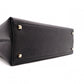 Salvatore Ferragamo Gancini Handbag, Leather, Black, 2-Way, Gold Hardware