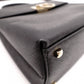 Salvatore Ferragamo Gancini Handbag, Leather, Black, 2-Way, Gold Hardware