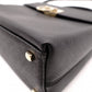 Salvatore Ferragamo Gancini Handbag, Leather, Black, 2-Way, Gold Hardware