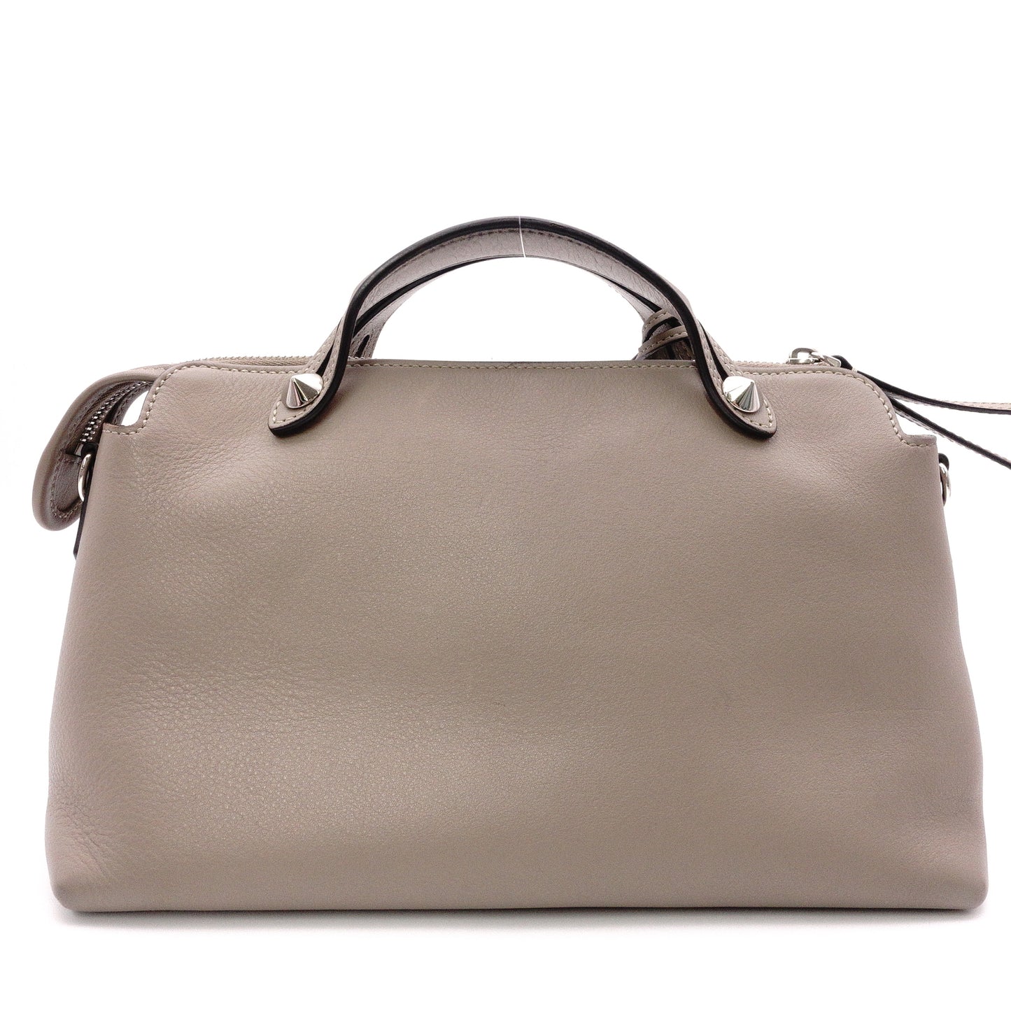 FENDI By the Way Handbag, Leather, Beige, Women's, 2-Way, Silver Hardware, Crossbody