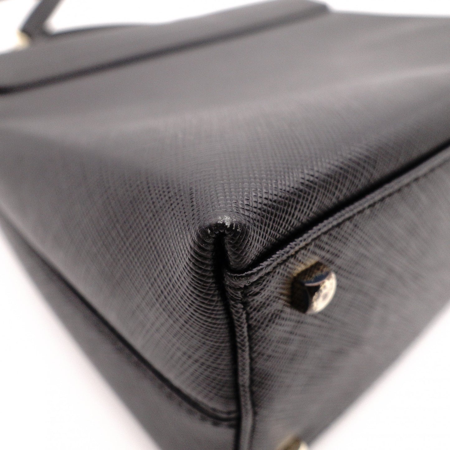 Salvatore Ferragamo Gancini Handbag, Leather, Black, 2-Way, Gold Hardware