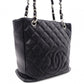 CHANEL PST Matelassé Shoulder Bag, Leather, Black with Silver Hardware
