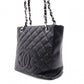 CHANEL PST Matelassé Shoulder Bag, Leather, Black with Silver Hardware