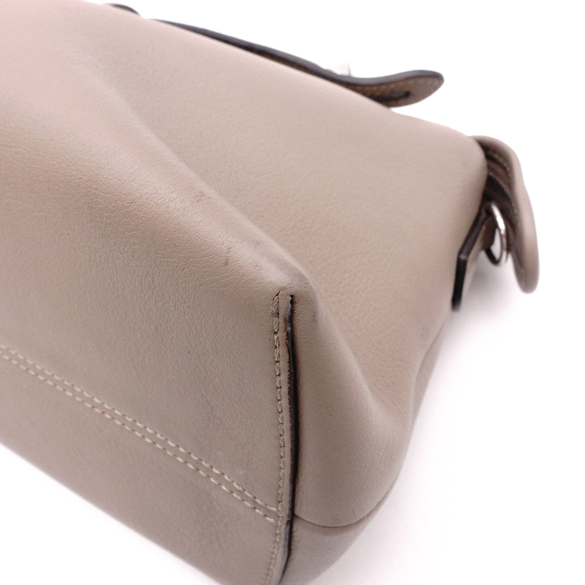 FENDI By the Way Handbag, Leather, Beige, Women's, 2-Way, Silver Hardware, Crossbody