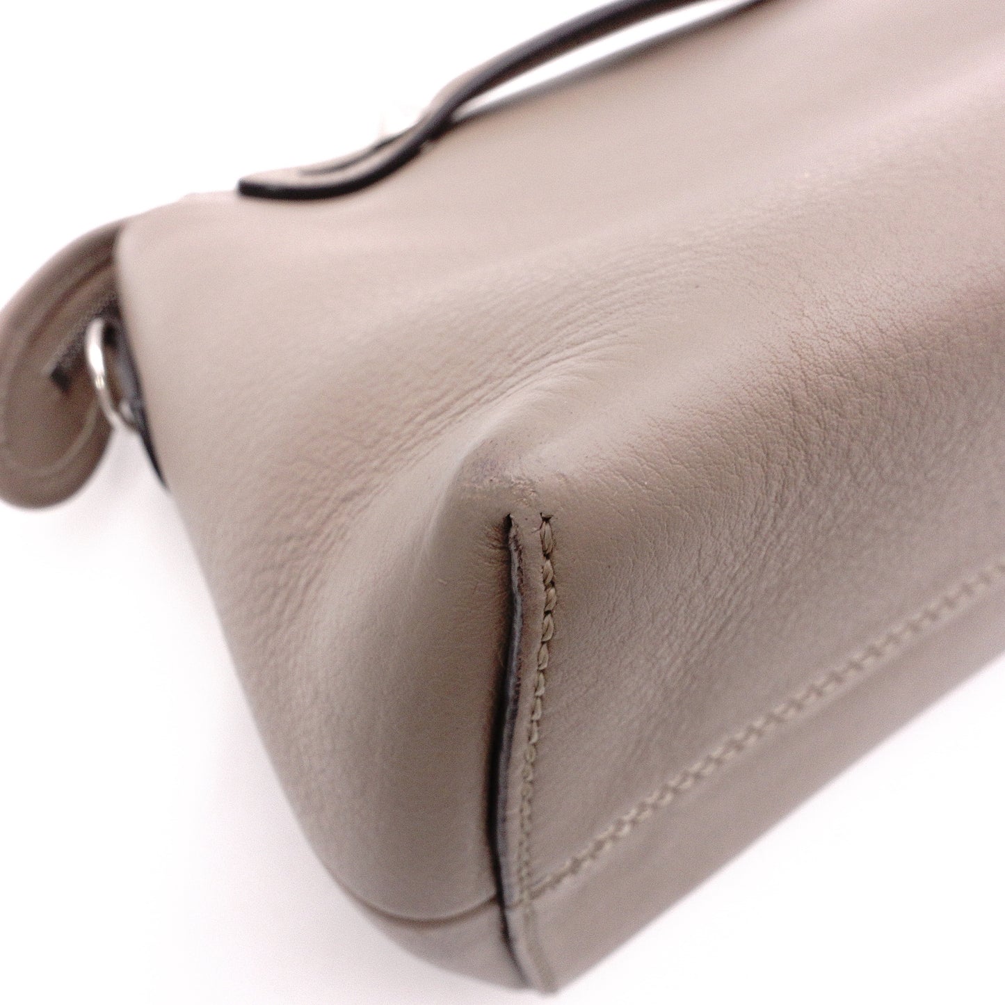 FENDI By the Way Handbag, Leather, Beige, Women's, 2-Way, Silver Hardware, Crossbody