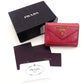 PRADA Compact Wallet Tri-Fold Wallet Saffiano Leather Pink Mini Wallet with Logo Box 7-7-514