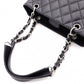 CHANEL PST Matelassé Shoulder Bag, Leather, Black with Silver Hardware