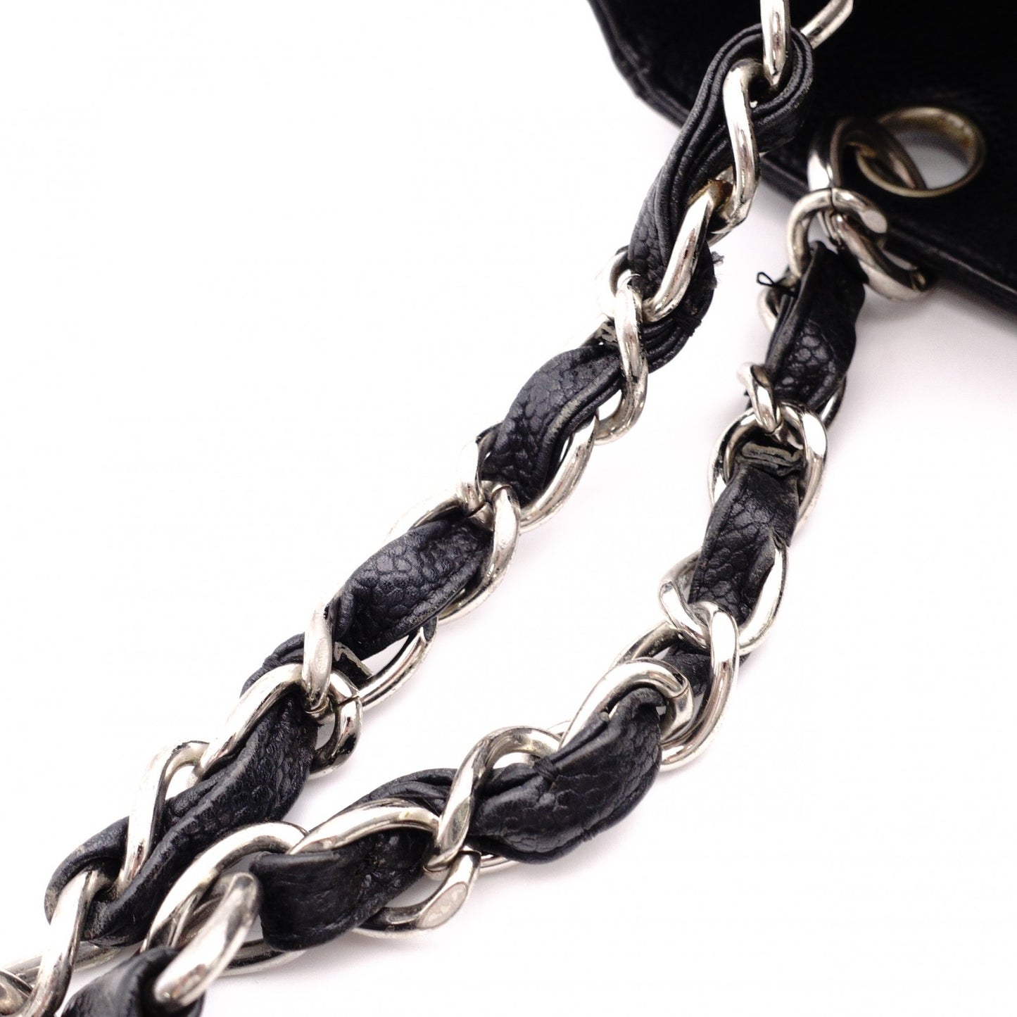 CHANEL PST Matelassé Shoulder Bag, Leather, Black with Silver Hardware