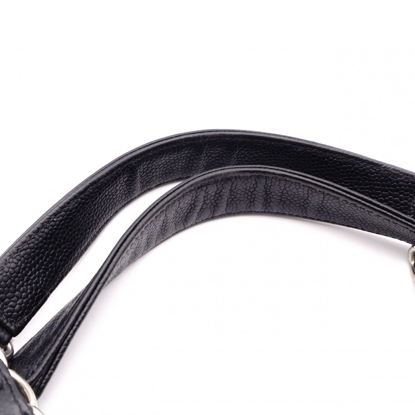 CHANEL PST Matelassé Shoulder Bag, Leather, Black with Silver Hardware