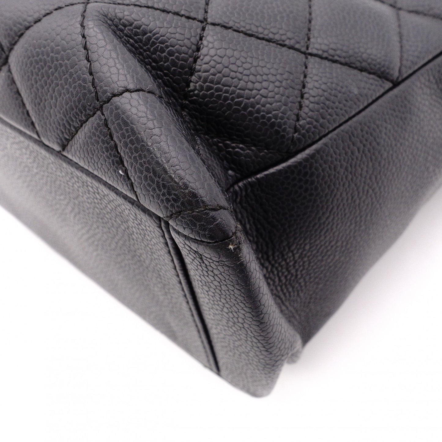 CHANEL PST Matelassé Shoulder Bag, Leather, Black with Silver Hardware
