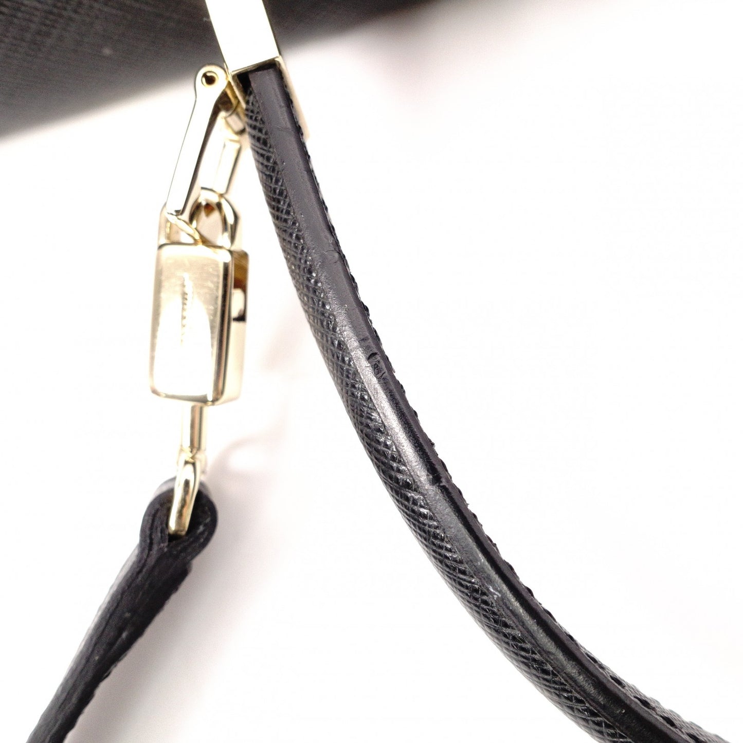 Salvatore Ferragamo Gancini Handbag, Leather, Black, 2-Way, Gold Hardware