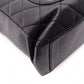 CHANEL PST Matelassé Shoulder Bag, Leather, Black with Silver Hardware