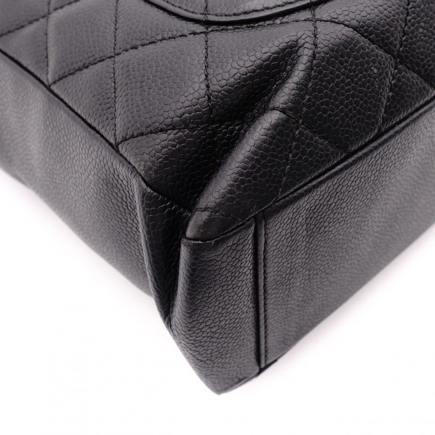 CHANEL PST Matelassé Shoulder Bag, Leather, Black with Silver Hardware