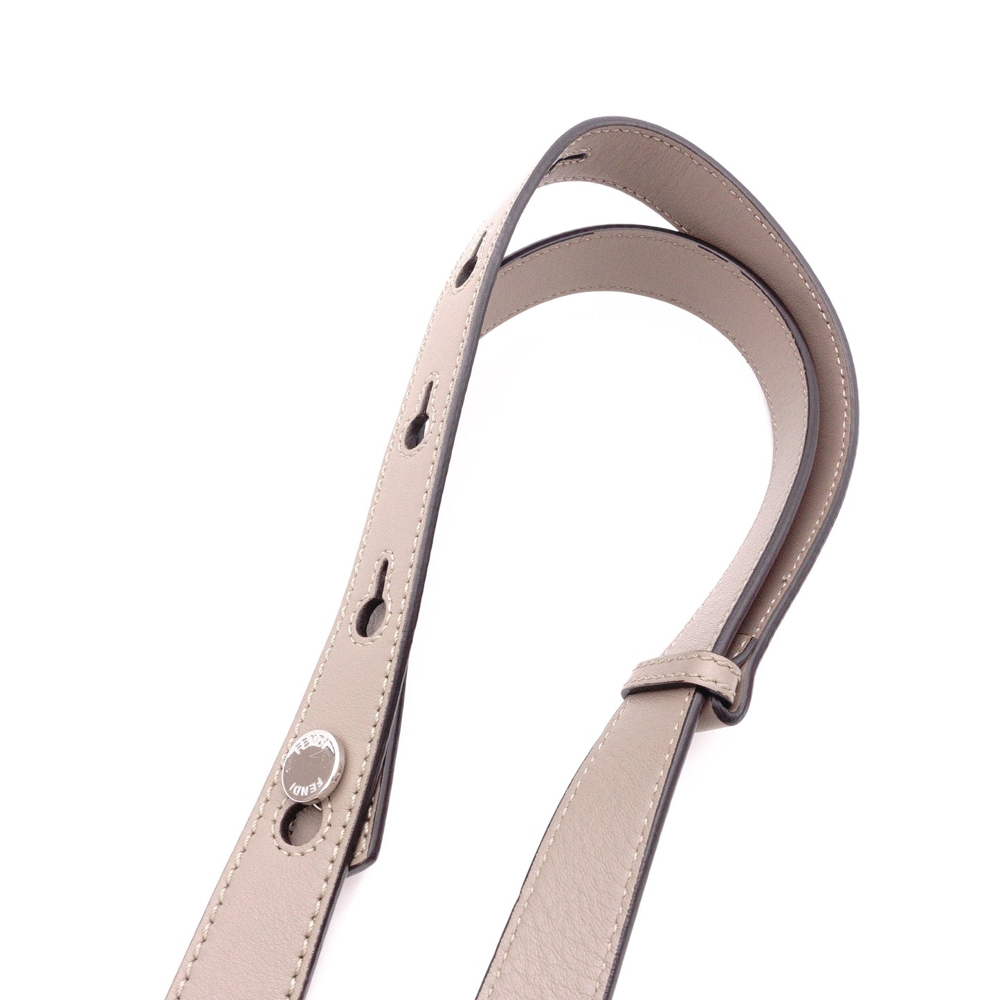 FENDI By the Way Handbag, Leather, Beige, Women's, 2-Way, Silver Hardware, Crossbody