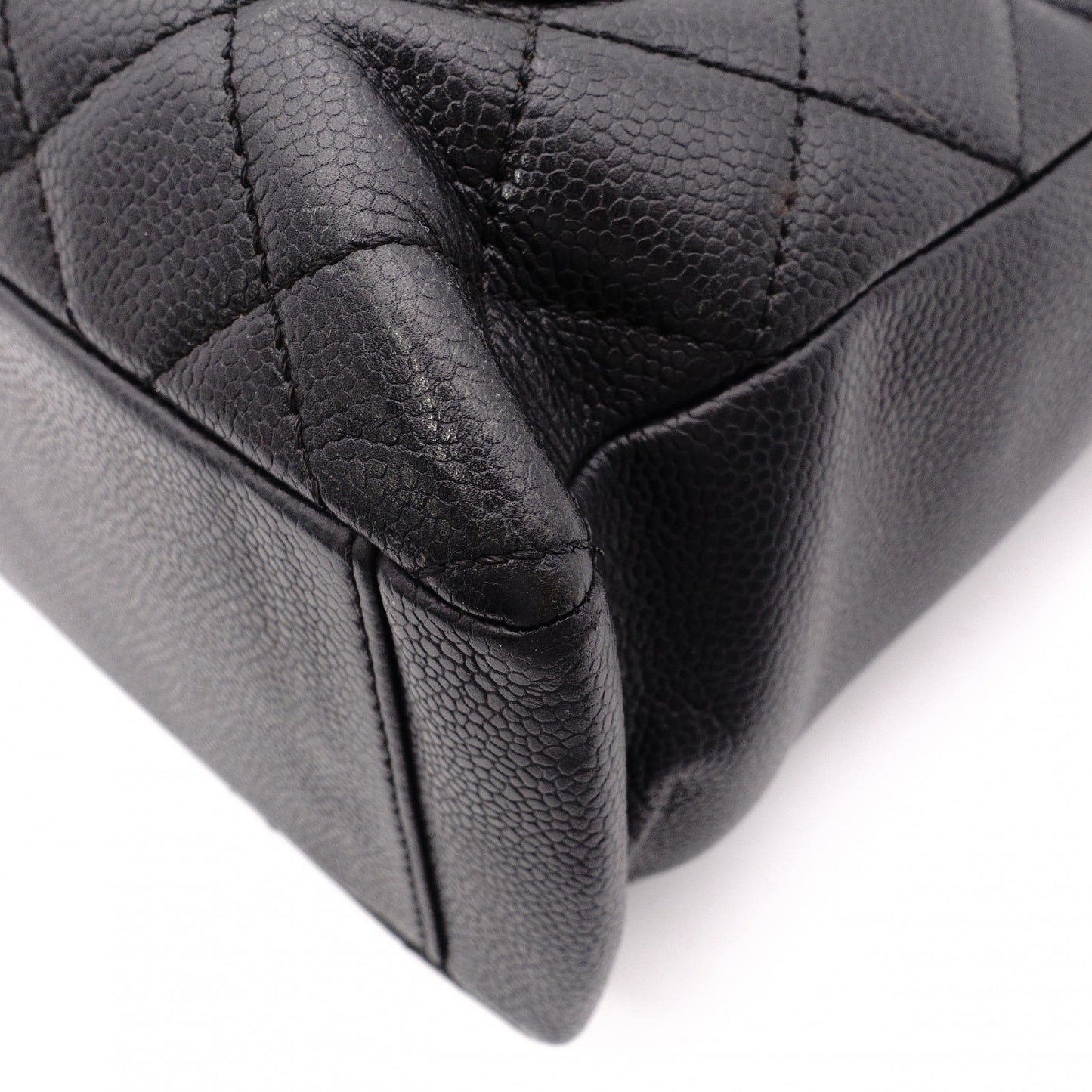 CHANEL PST Matelassé Shoulder Bag, Leather, Black with Silver Hardware