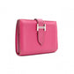 HERMES Birkin Mini Card Case, Leather, Pink, □L Stamped, Silver Hardware