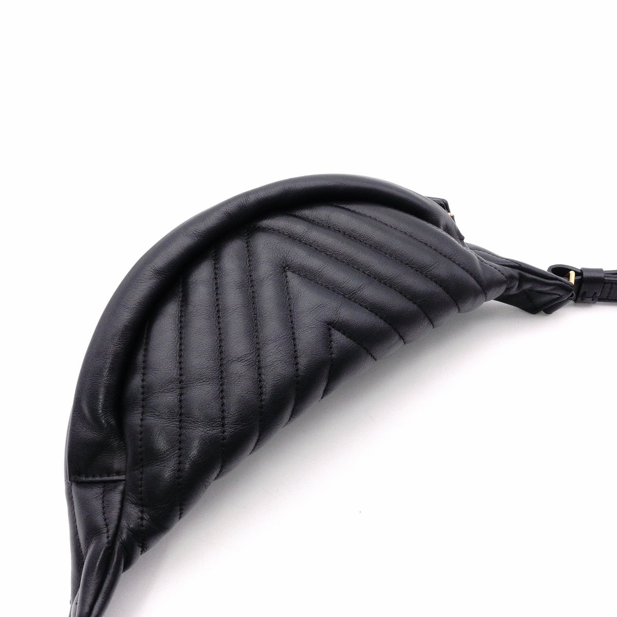 LOUIS VUITTON M53750 New Wave Bum Bag, Shoulder Bag, Leather, Black, LV Gold Hardware