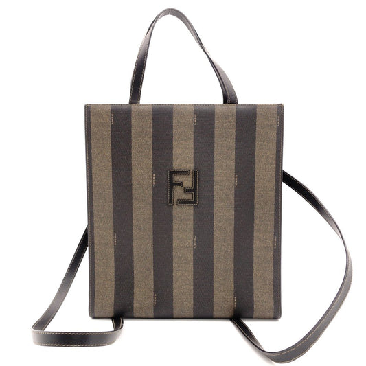 FENDI Pecan 2-Way Backpack Handbag Brown × Black PVC Leather R8020285