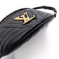 LOUIS VUITTON M53750 New Wave Bum Bag, Shoulder Bag, Leather, Black, LV Gold Hardware