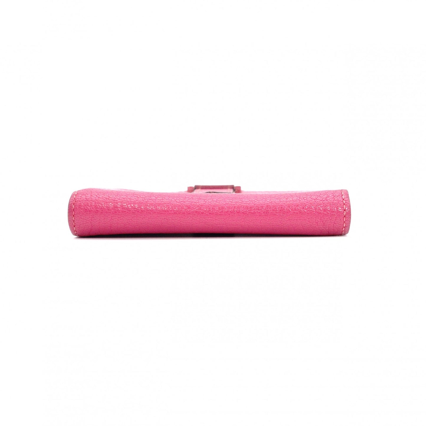 HERMES Birkin Mini Card Case, Leather, Pink, □L Stamped, Silver Hardware