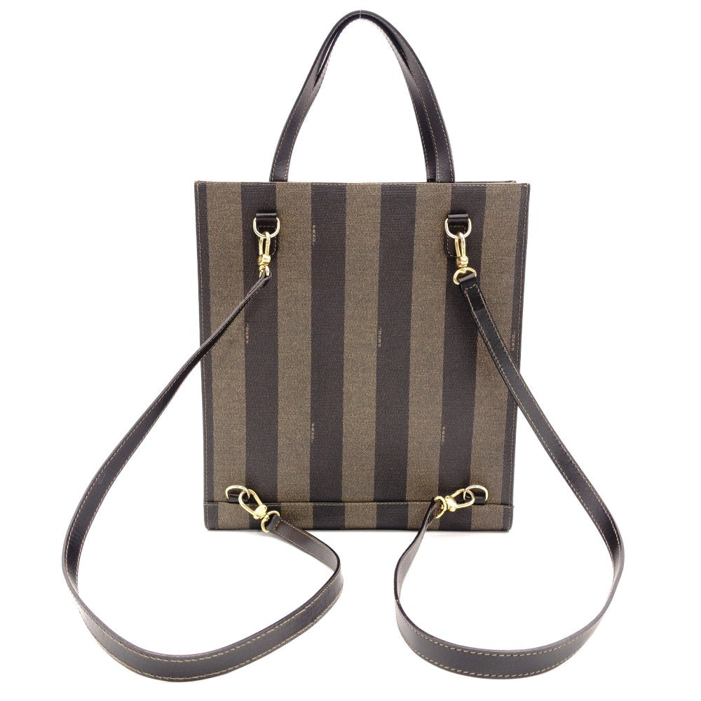 FENDI Pecan 2-Way Backpack Handbag Brown × Black PVC Leather R8020285