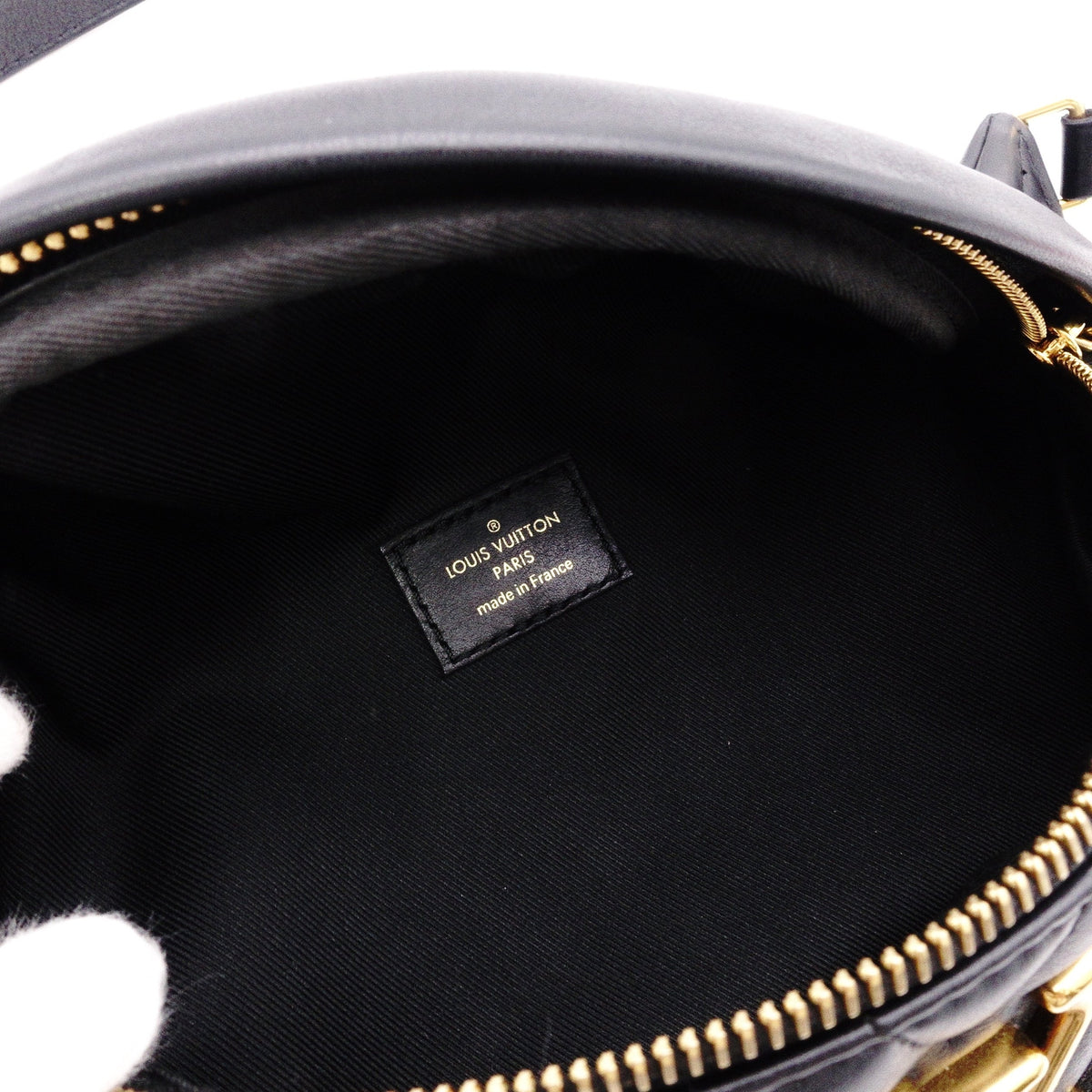 LOUIS VUITTON M53750 New Wave Bum Bag, Shoulder Bag, Leather, Black, LV Gold Hardware