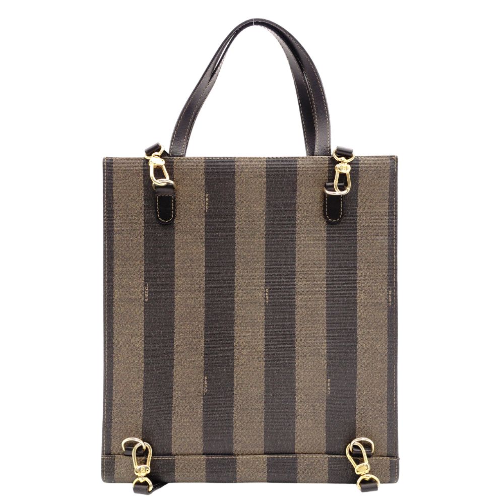 FENDI Pecan 2-Way Backpack Handbag Brown × Black PVC Leather R8020285