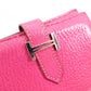 HERMES Birkin Mini Card Case, Leather, Pink, □L Stamped, Silver Hardware
