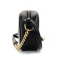 GUCCI Marmont Small Shoulder Bag Quilted Black GG Logo Crossbody Leather Black Gold Hardware 7-10-131