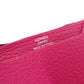 HERMES Birkin Mini Card Case, Leather, Pink, □L Stamped, Silver Hardware