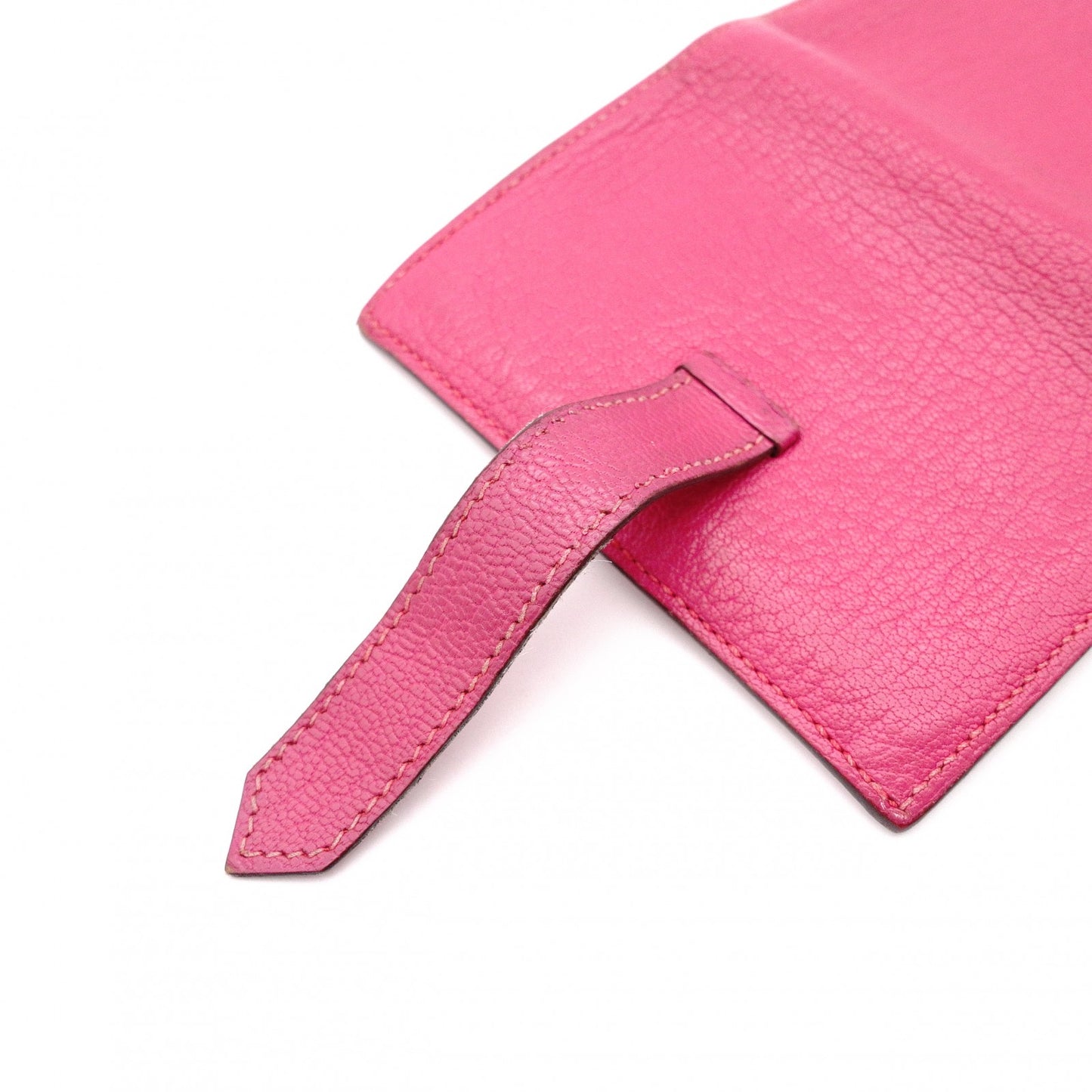 HERMES Birkin Mini Card Case, Leather, Pink, □L Stamped, Silver Hardware