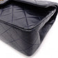 CHANEL Double Flap Matelassé Classic Shoulder Bag, Leather, Navy, Gold Hardware