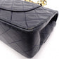 CHANEL Double Flap Matelassé Classic Shoulder Bag, Leather, Navy, Gold Hardware