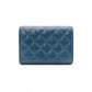CHANEL Lambskin Boy Chanel Tri-fold Wallet, Leather, Turquoise Blue, Wallet, Coin Purse