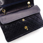 CHANEL Double Flap Matelassé Classic Shoulder Bag, Leather, Navy, Gold Hardware