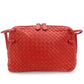 Bottega Veneta Intrecciato Shoulder Bag Red Leather Crossbody 7-9-394