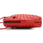 Bottega Veneta Intrecciato Shoulder Bag Red Leather Crossbody 7-9-394