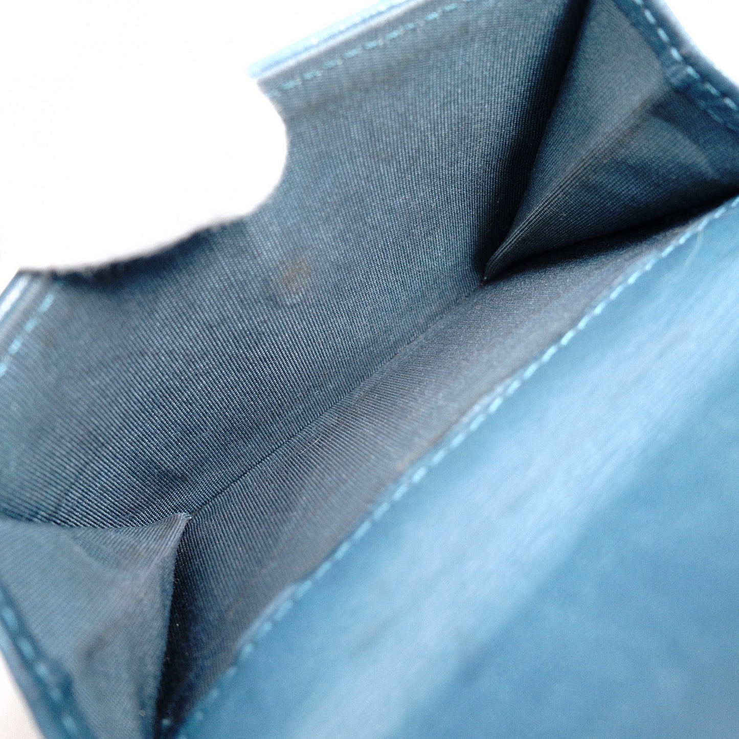 CHANEL Lambskin Boy Chanel Tri-fold Wallet, Leather, Turquoise Blue, Wallet, Coin Purse