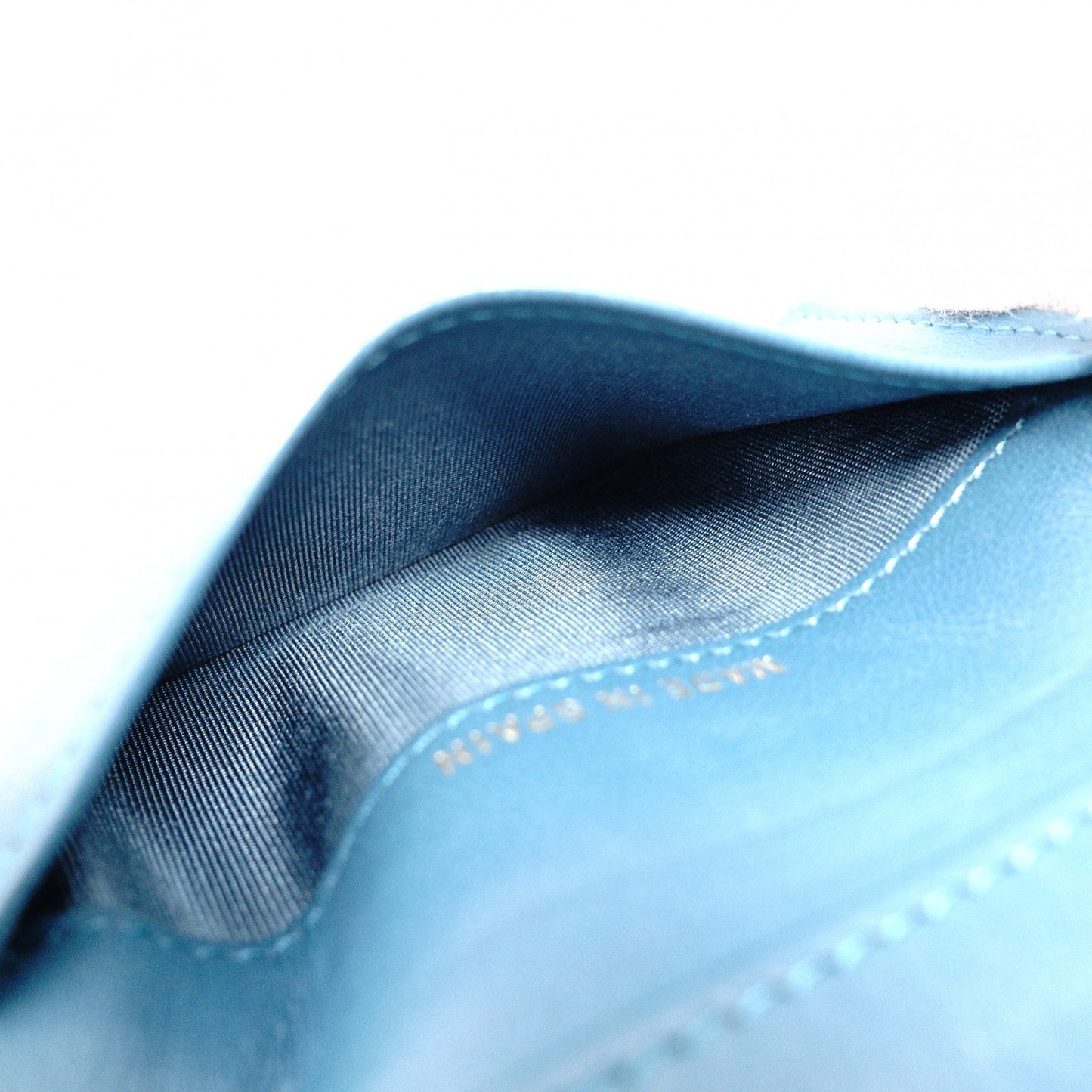 CHANEL Lambskin Boy Chanel Tri-fold Wallet, Leather, Turquoise Blue, Wallet, Coin Purse