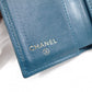 CHANEL Lambskin Boy Chanel Tri-fold Wallet, Leather, Turquoise Blue, Wallet, Coin Purse