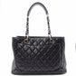 CHANEL GST Matelassé Caviar Leather Shoulder Bag, Black Leather with Silver Hardware