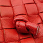 Bottega Veneta Intrecciato Shoulder Bag Red Leather Crossbody 7-9-394