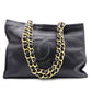 CHANEL Coco Logo Lambskin Shoulder Bag, Leather, Black, Women's, Vintage, CC Logo, Gold Hardware