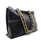 CHANEL Coco Logo Lambskin Shoulder Bag, Leather, Black, Women's, Vintage, CC Logo, Gold Hardware