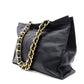 CHANEL Coco Logo Lambskin Shoulder Bag, Leather, Black, Women's, Vintage, CC Logo, Gold Hardware