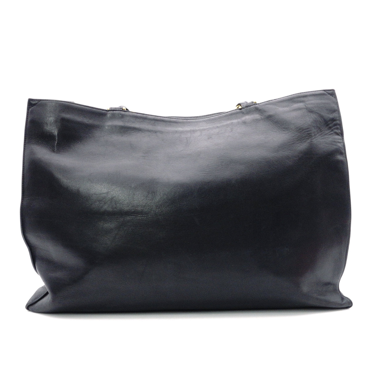 CHANEL Coco Logo Lambskin Shoulder Bag, Leather, Black, Women's, Vintage, CC Logo, Gold Hardware