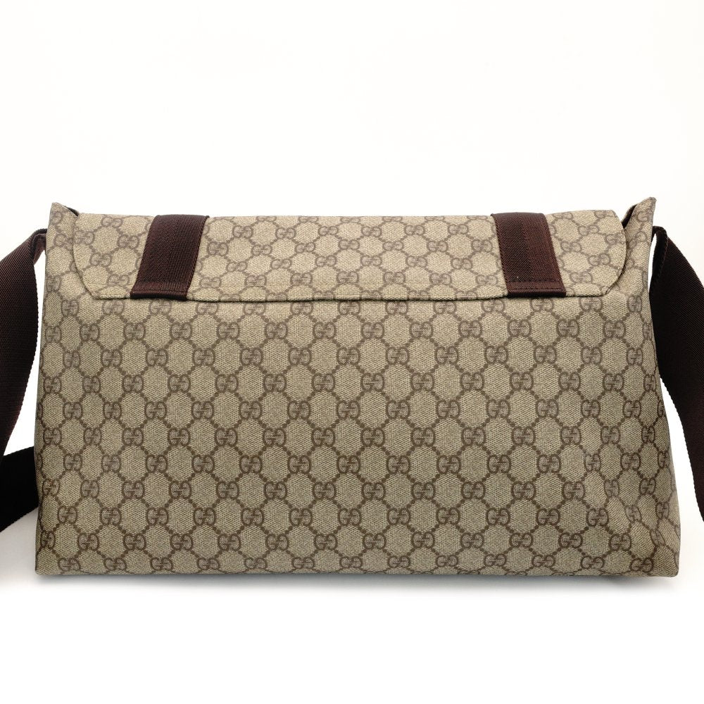 GUCCI Messenger Shoulder Bag GG Supreme Beige × Brown Crossbody Men's PVC 7-7-781